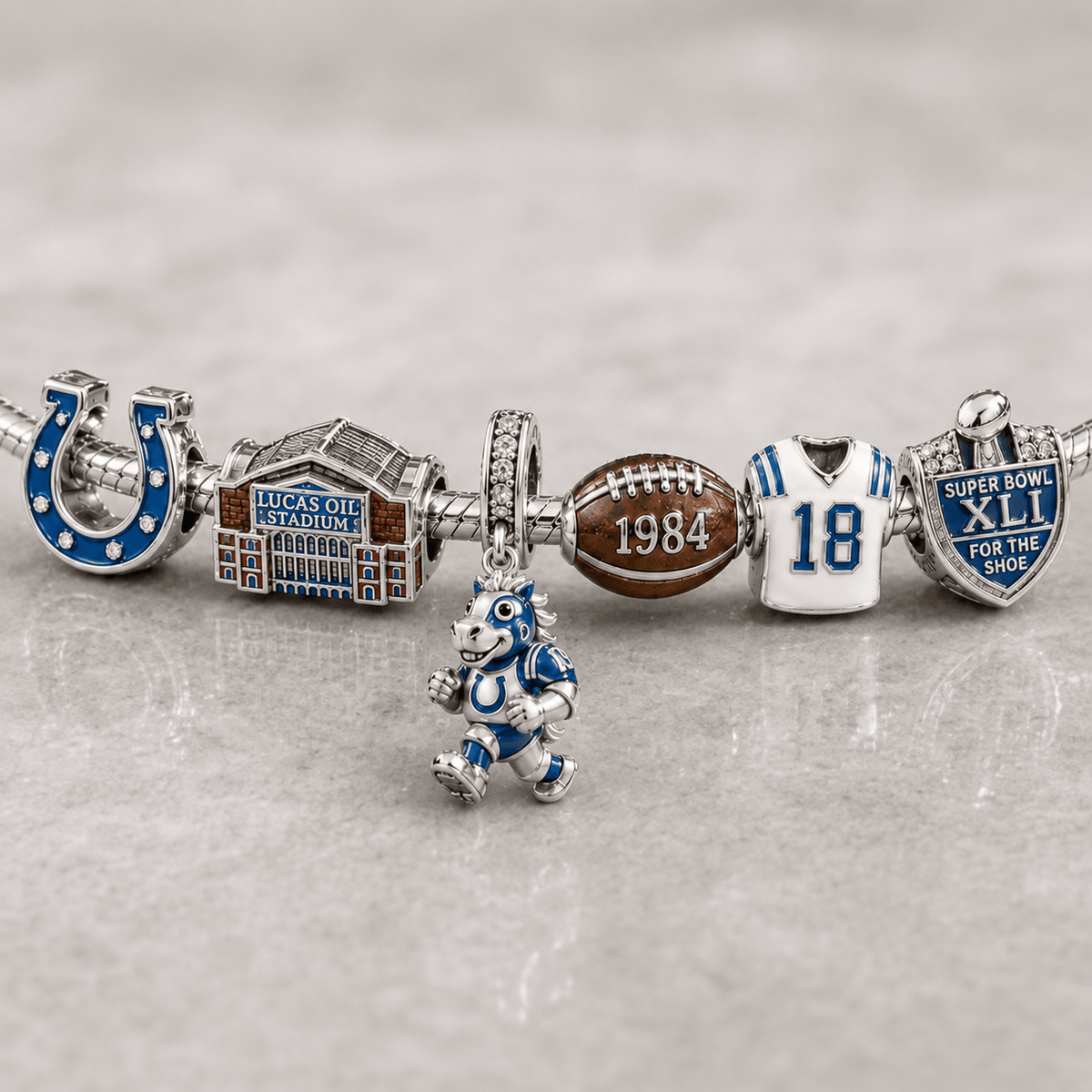 IDC Silver Charm Bracelet Set NTVA