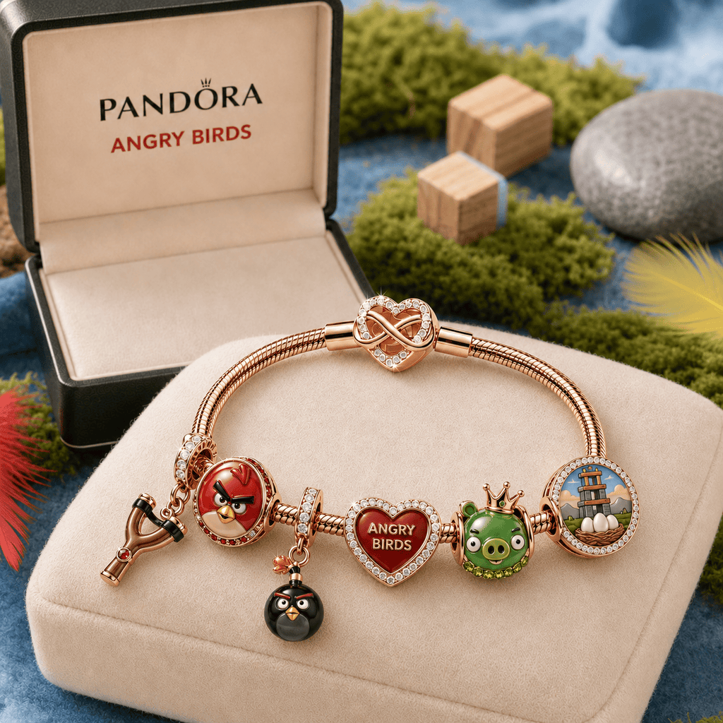 TANBS Rose Gold Charm Bracelet Set TMH