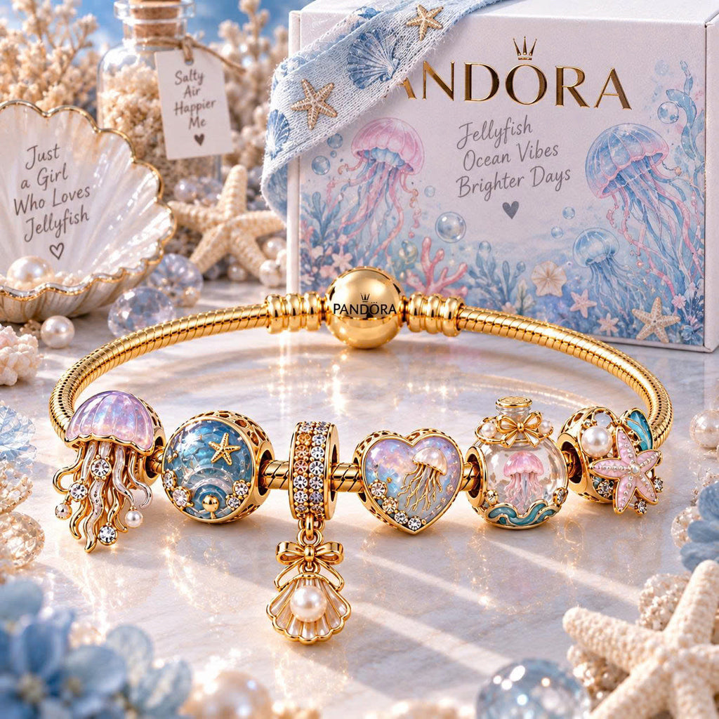 JLF Gold Charm Bracelet Set PTT