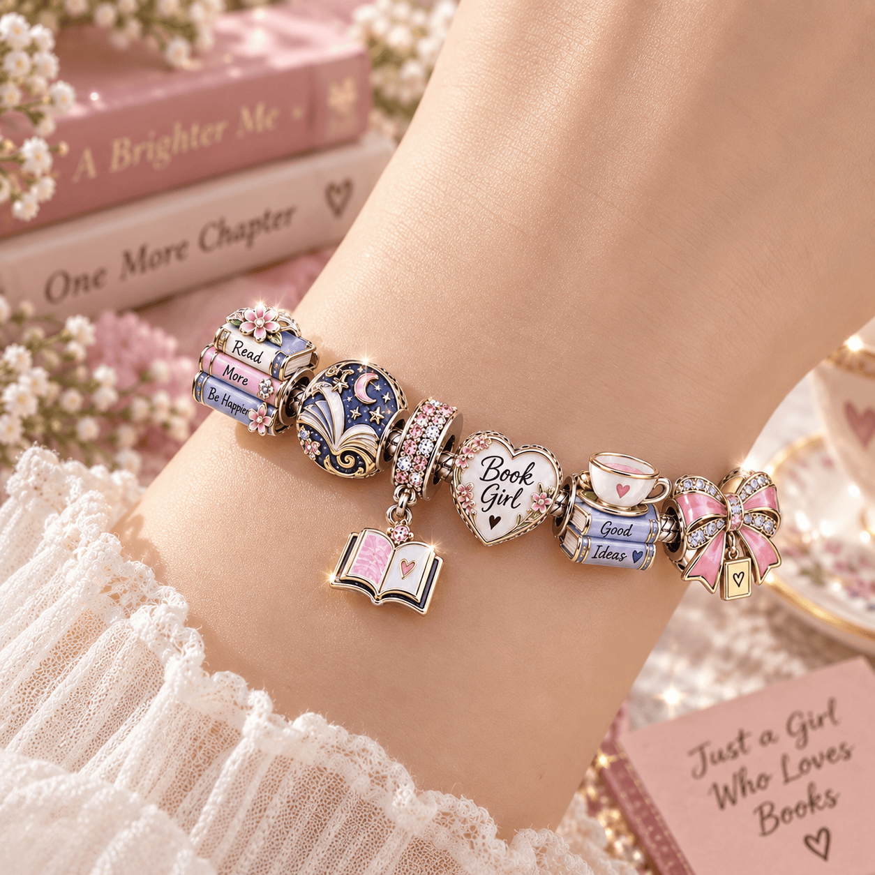 BG Silver Charm Bracelet Set TTN