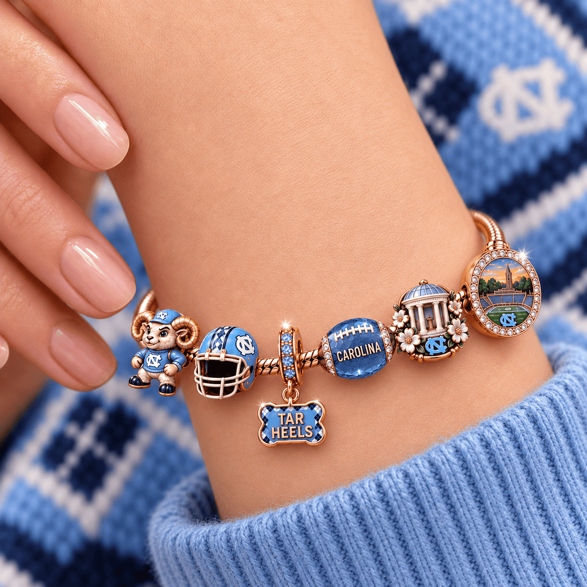 NCTH Rose Gold Charm Bracelet Set TMH