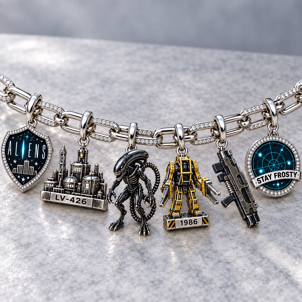 ALE Silver Charm Bracelet Set NTVA