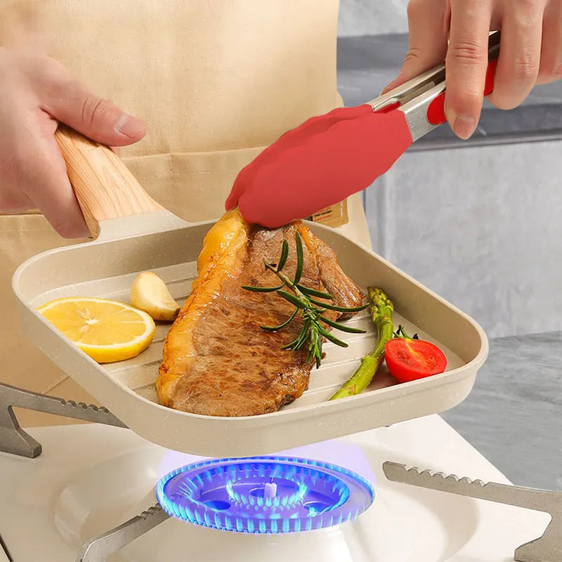 Nonstick Grill Pan for All Stove 19cm/7.5 Inch Square Steak Grilling Pan for Indoor Cooking & Outdoor Grilling Skillet Steak Pan